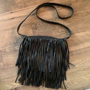 CUTE Black Fringe Crossbody Purse!!